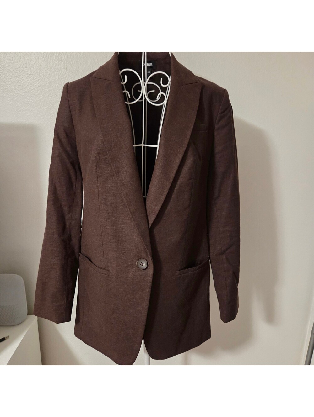 Express Brown Single Button Blazer Jacket